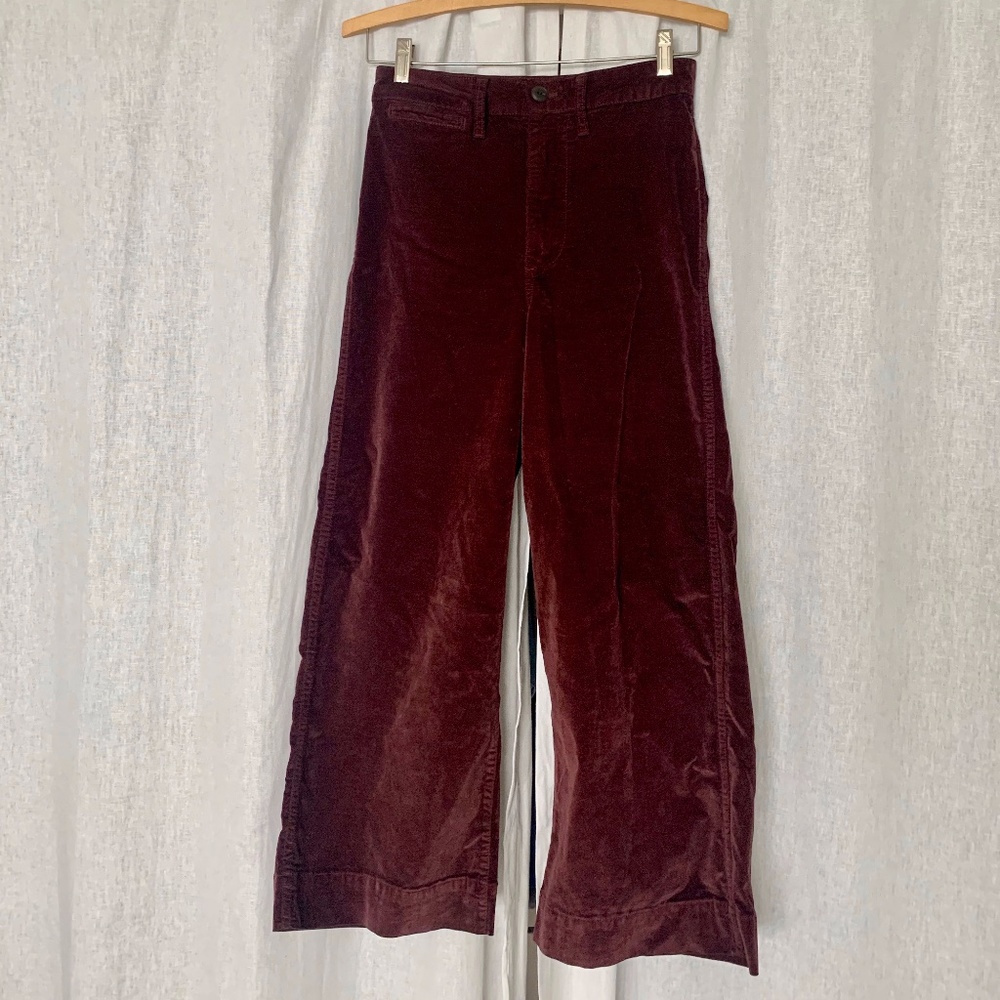 Madewell Velveteen Emmett Crop Pants